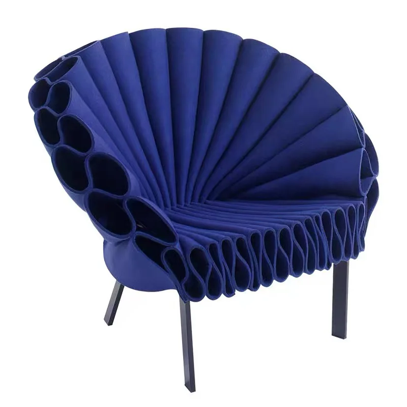 

Petal Chair Simple Peacock Fan Saddle Leather Sofa Chair