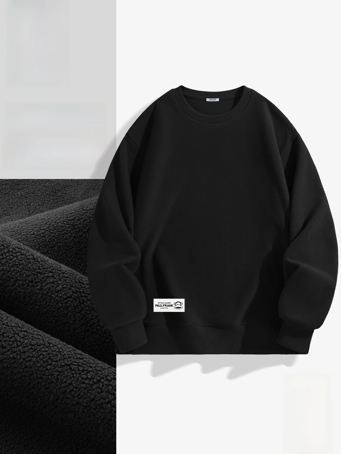 

Мужская теплая толстовка с круглым вырезом и длинными рукавами Large Mouth Monkey Bla Fce, осенне-зимняя, в американском стиле, утолщенная.