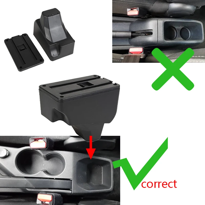For Peugeot 208 2019-2026 Car Armrest Box Center Console Storage with Cup Holder PU Leather Stable Installation Car accessories