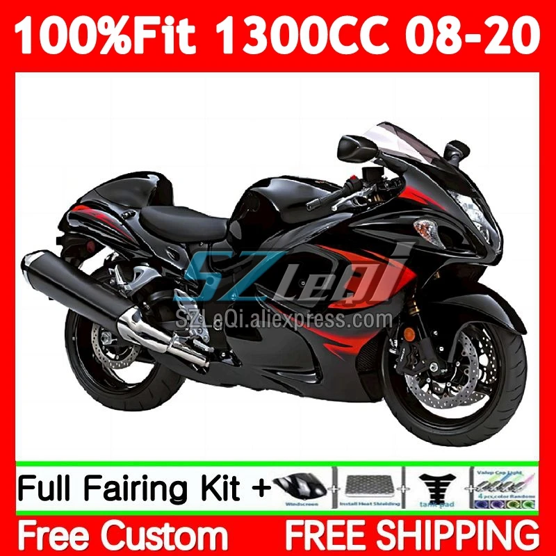 Hayabusa For SUZUKI GSXR 1300 CC 89No.53 GSXR1300 2008 2009 2010 Gloss black 2011 2012 2013 14 2015 2016 2017 2018 2019 Fairing