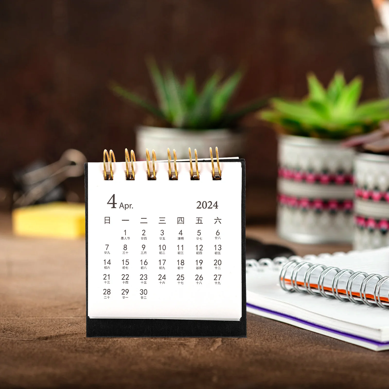 

Desktop Coil Calendar Small Standing 2024 Desk Schedule Planner Office Decorative Monthly Organizer Desktop Calendar Ornament
