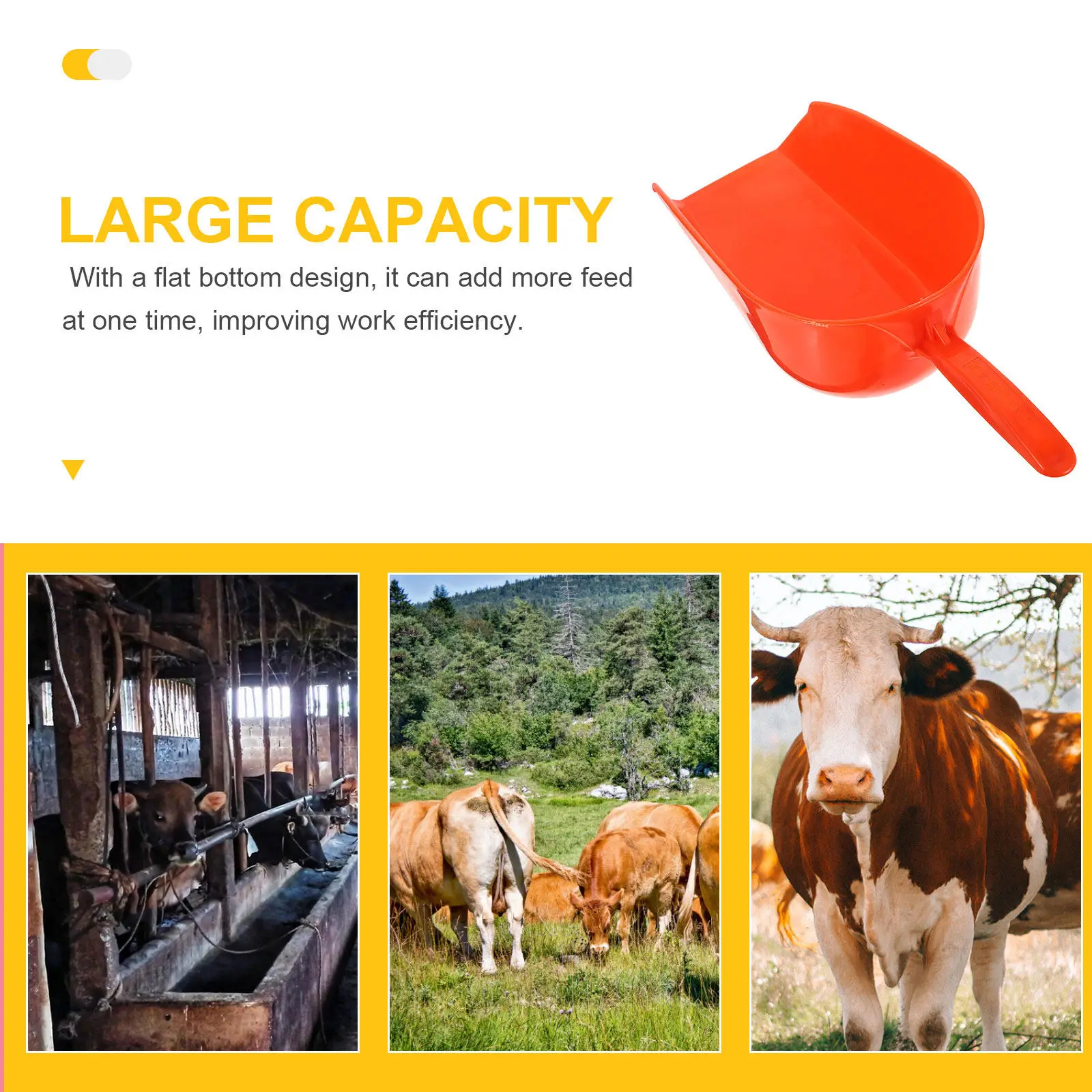 Large Reusable Plastic Poultry Feed Shovel Thick Farm Scoop for Grain Distribution Feeding Tool Feed Scoop Food Shovel
