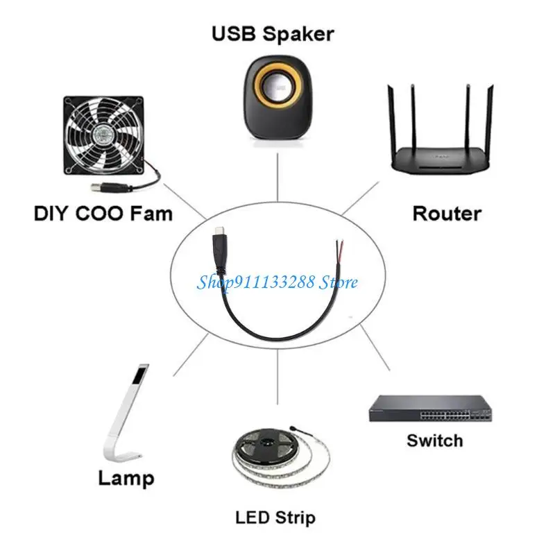 g88d-Мужской-usb-c-pigtail-Кабель-питания-Кабель-для-светодиодного-вентилятора-динамика-22awg