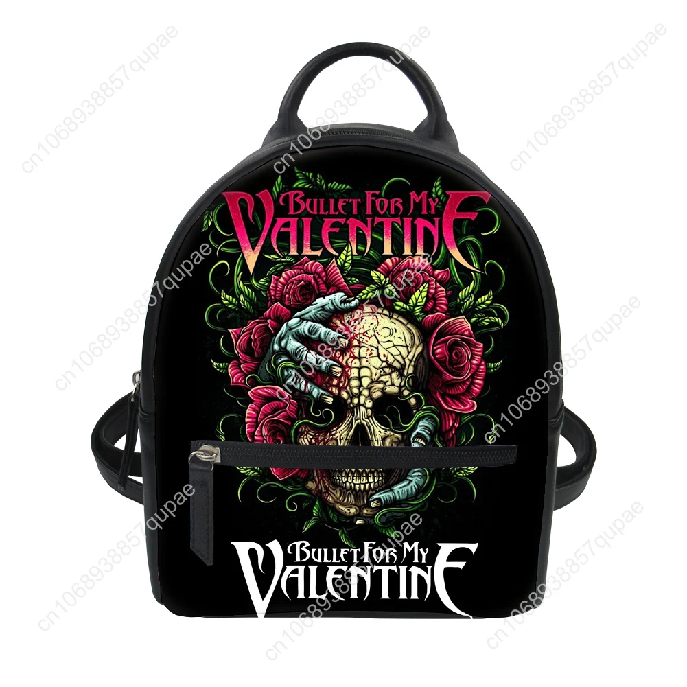 Bullet for My Valentine band Custom Backpack Purse Women Carter Schoolbags Double Shoulder Bag Mini Daypack Leather Travel Bag