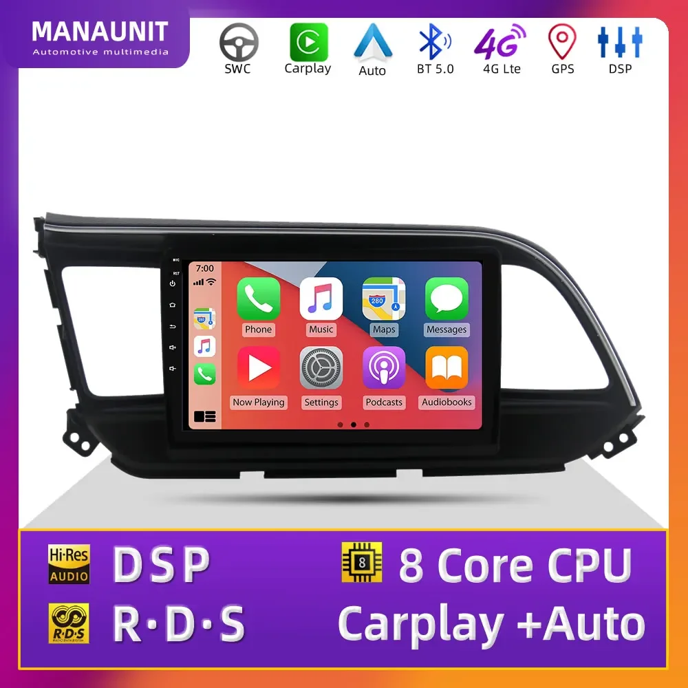 For Hyundai Elantra 2019-2021 Car Multimedia Player,Carplay,Android Auto,Radio,Navigation,GPS,Stereo,Head Unit,DVD,BT5,4G,ADAS