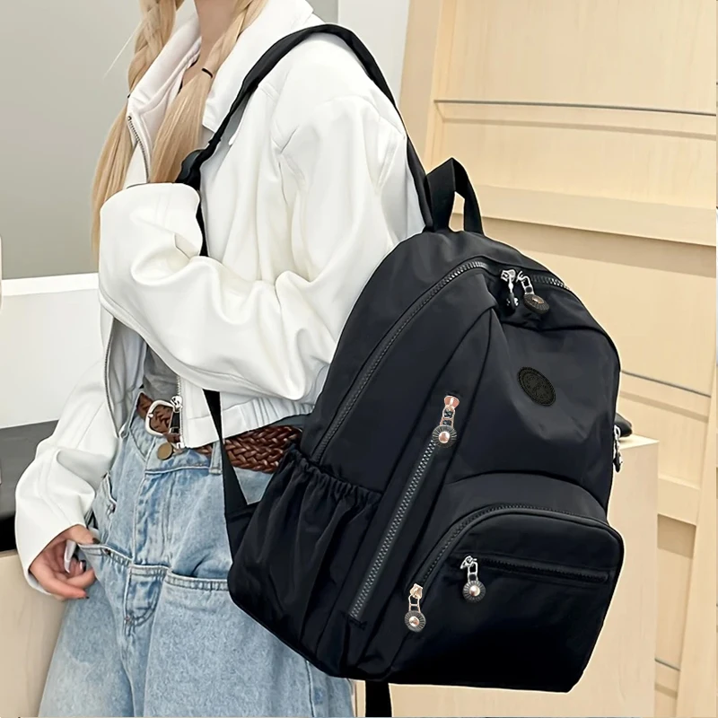 حقيبة مدرسية ذات ألوان محايدة لكل من الرجال والنساء، حقيبة ظهر مزدوجة الكتف، حقائب ظهر للسفر والتنقل، تصميم بسيط Batenan Mochila #6