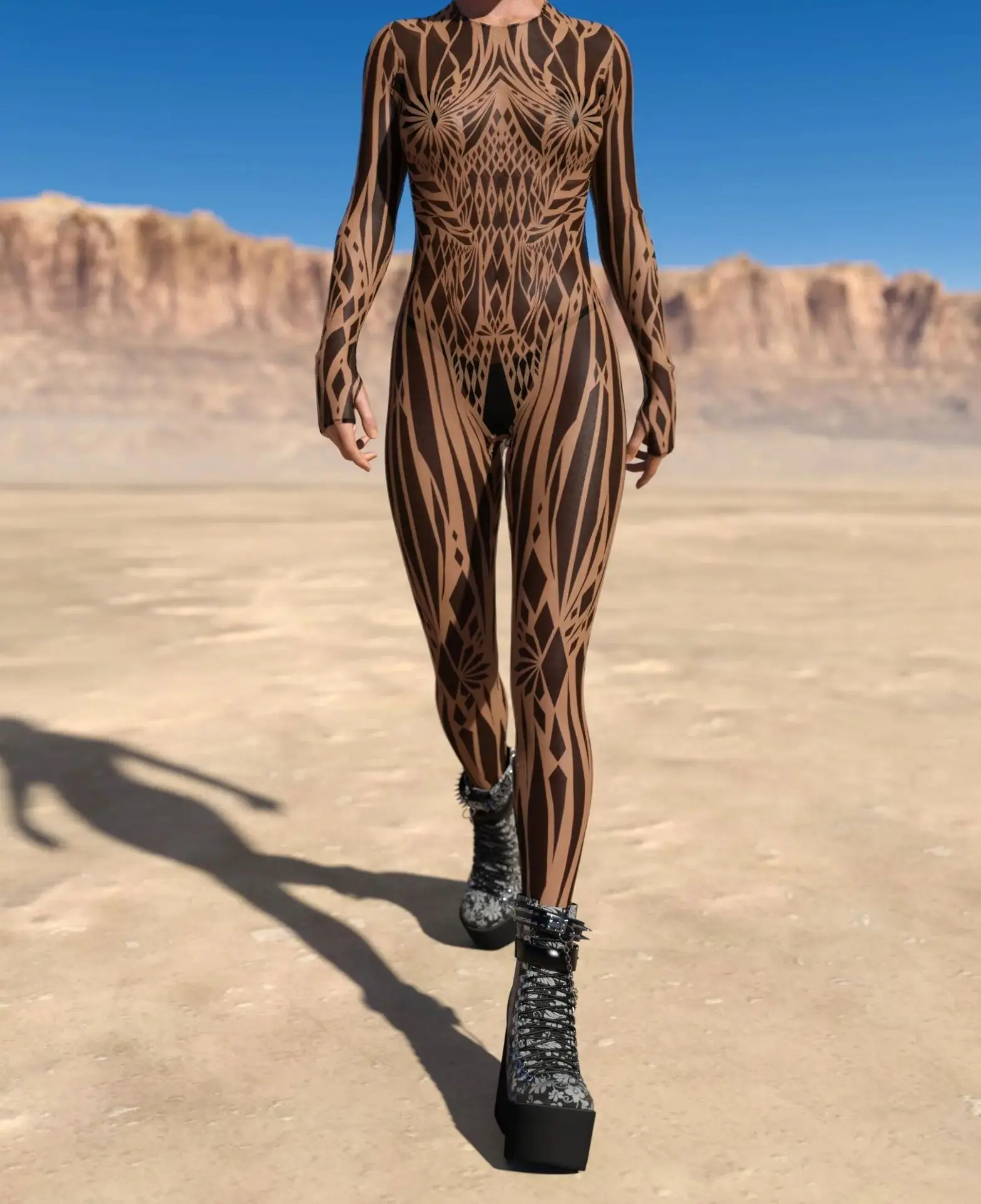 Mechanischer Rüstungs-Roboter-Bodysuit für Frauen, Skelett-Cosplay, Punk-Zentai-Jumpsuit, Kostüm für Halloween-Party, Aufführung, Maskerade – Detail 27