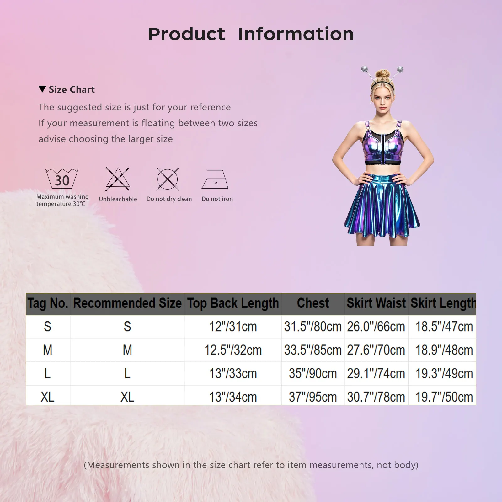 Déguisement Alien Sexy Femme – Crop Top Métallisé, Jupe et Serre-Tête – photo 1