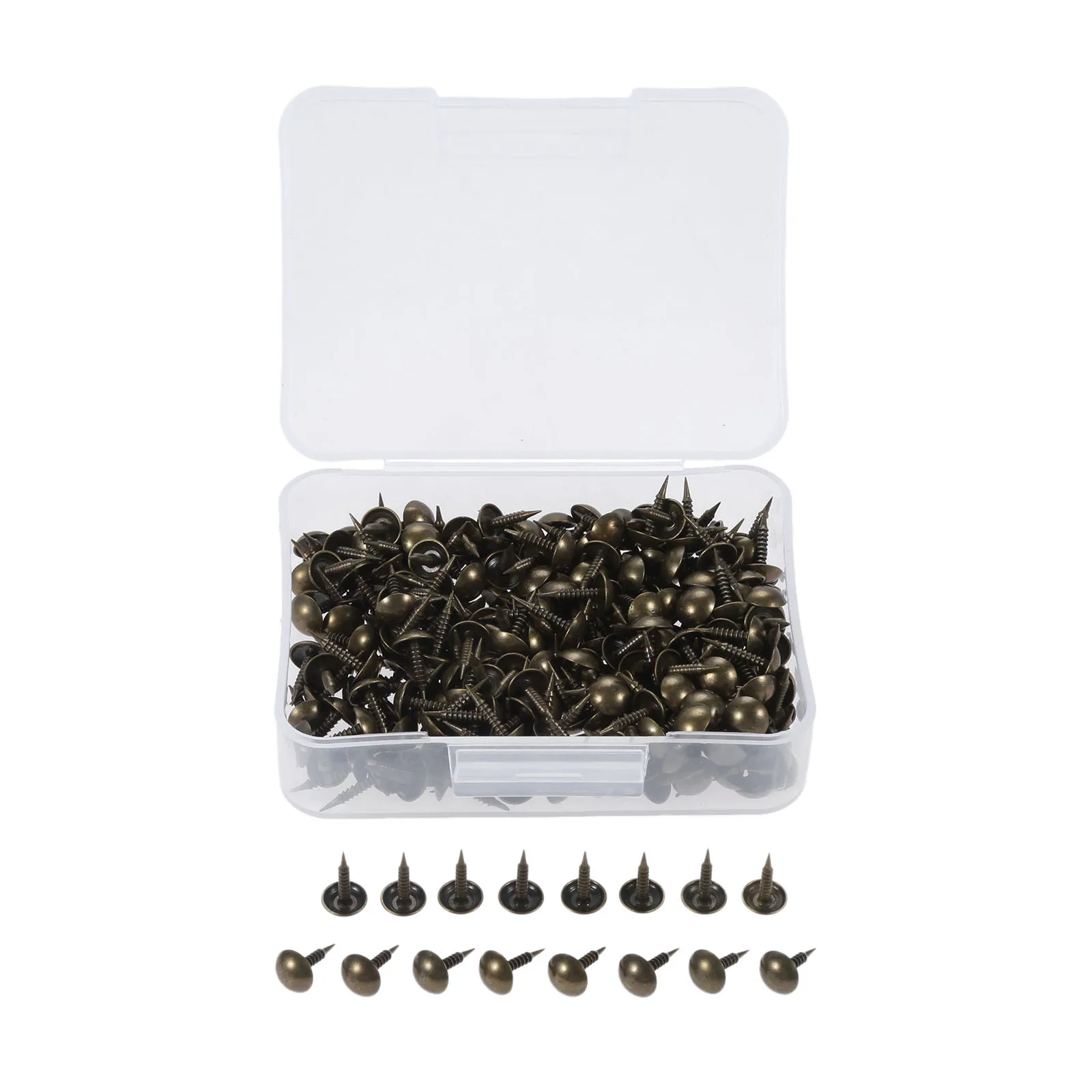 300Pcs 8*15mm Upholstery Tacks Furniture Nails Pins Upholstery Pins Craft Thumbtack Tack Antique Furniture Decor w/ Storage Box