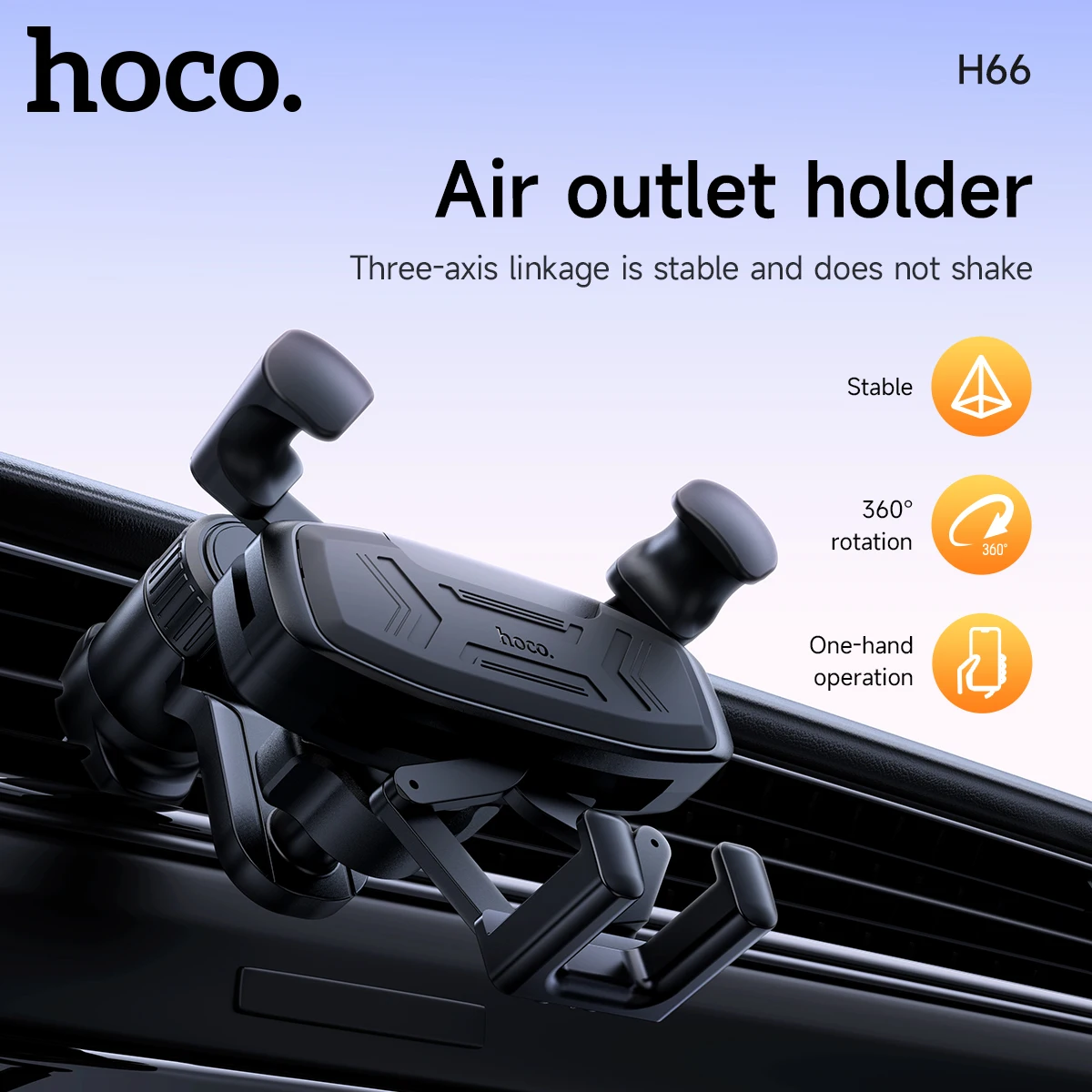 

HOCO Air Vent Gravity Expansion Phone Holder in Car For iPhone 17 16 Pro Max 360 Rotation GPS Handsfree Clip Bracket Car Holder
