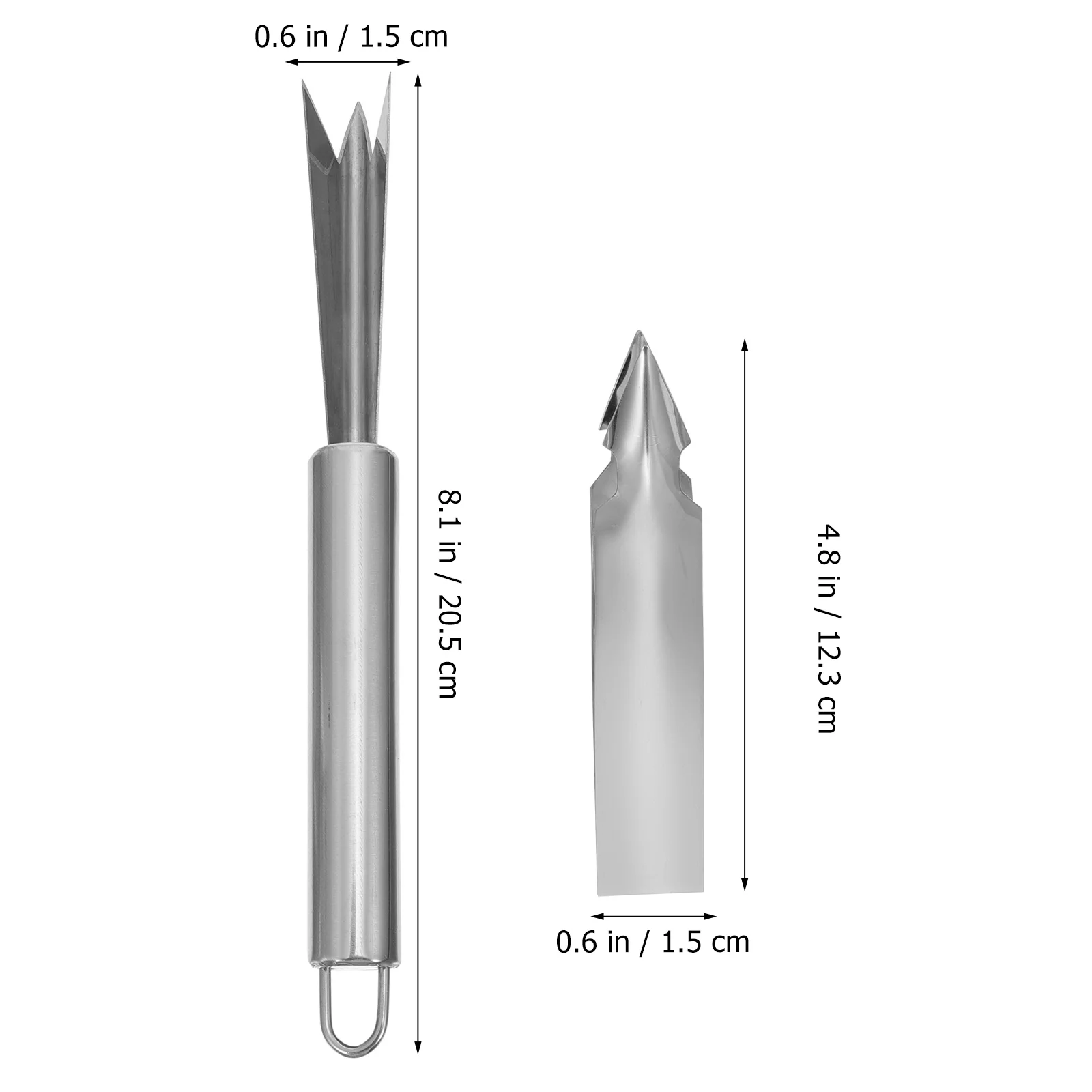 

6pcs Pineapple Peeler Stainless Steel Cutter Kitchen Tool Silver Fork Veggie Fruit Gadget Easy Clean Use