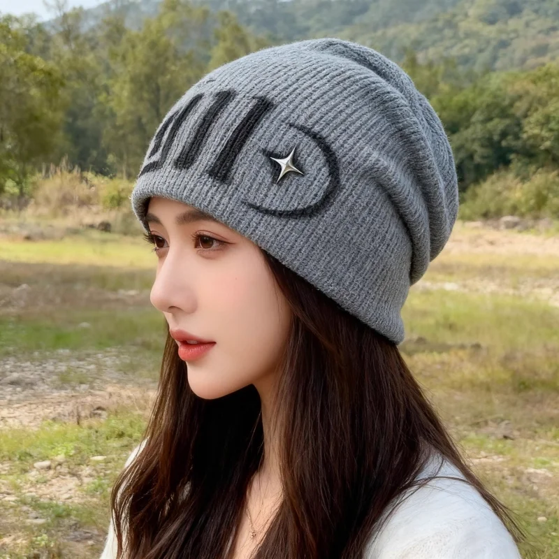 الرجعية الكتابة على الجدران الطباعة البلوز قبعة للنساء الرجال الهيب هوب Y2K Skullies للجنسين الشارع موضة رسالة محبوك ترهل الأغطية