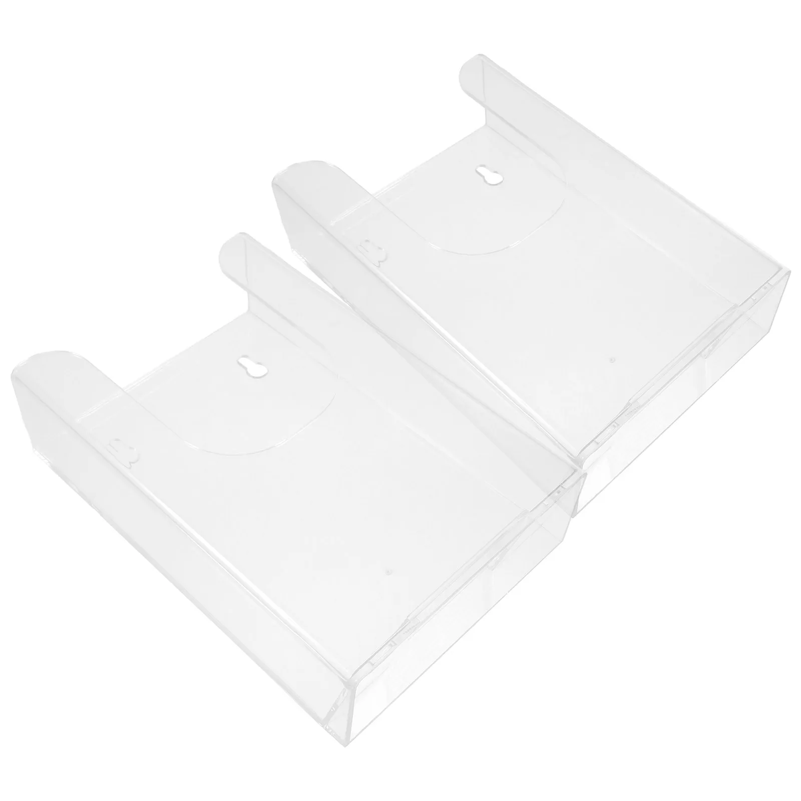 

2pcs Acrylic Rack Clear Wall Mount Holder for Wall Mount Holder Brochure Magazine Flyer Storage No Drill Office Home