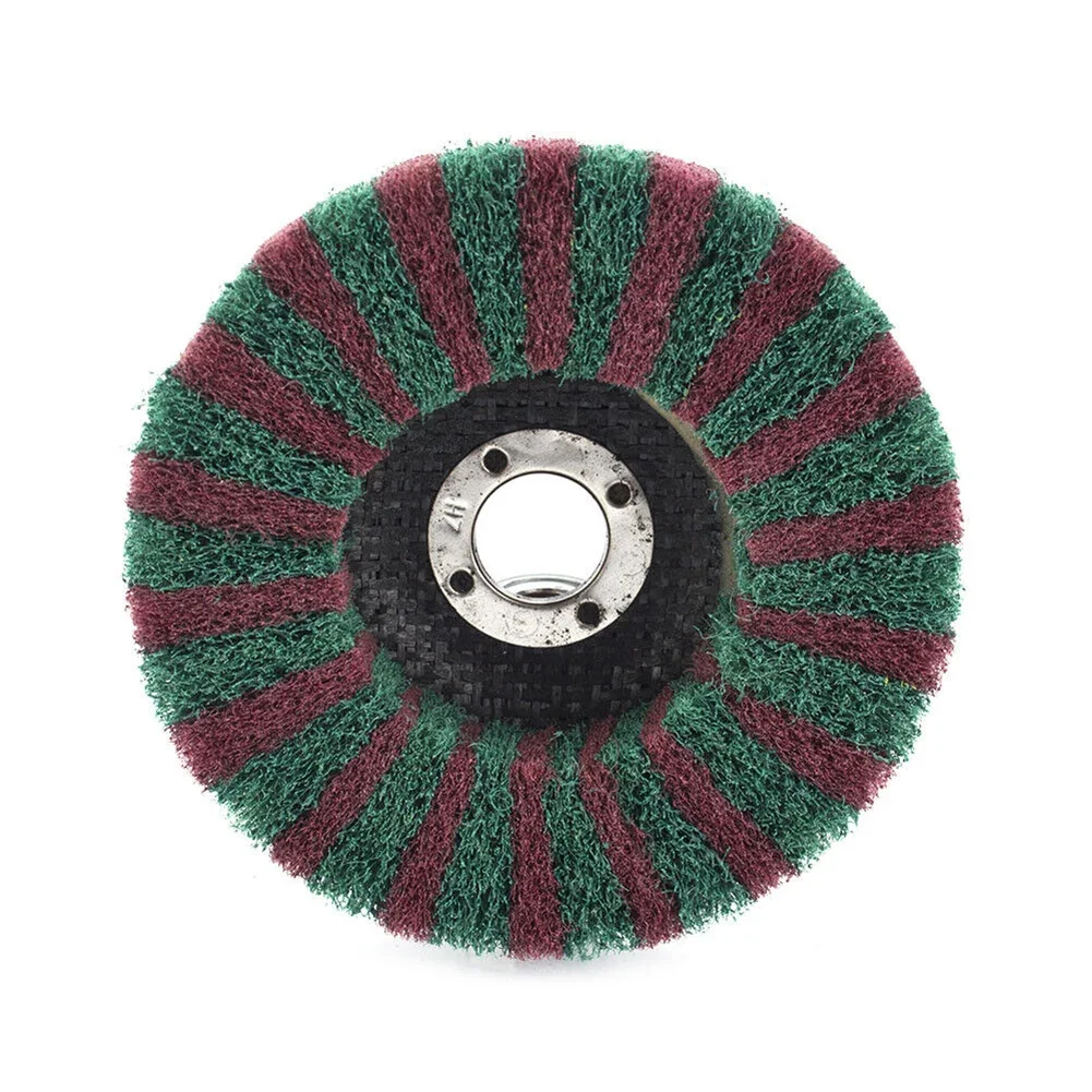 

1pc 4 Inch Scouring Pad Buffing Wheel Nylon Fiber Flap Polish Grind Disc Polishing Grinding Disc For Angle Grinder 100x16mm