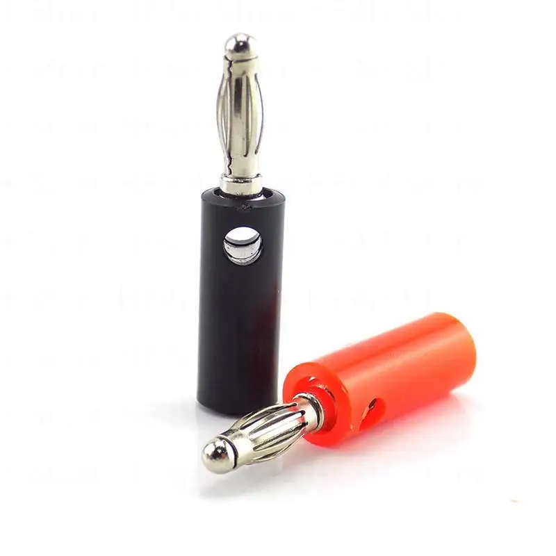 Audio Speaker Banana Plate Plugs Connectors 4mm Solderless For Video Musical DIY Connector Red and Black B4