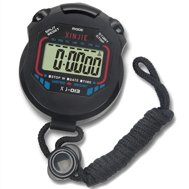 Classic Waterproof Digital Professional Handheld LCD Handheld Sports Stopwatch Timer Stop Watch With String For Sports