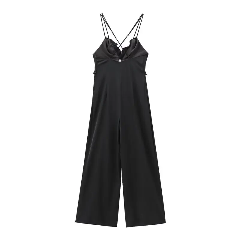 

Bla Cross Strap Jumpsuit Long Pants Women's Design Sensation New Fall 2024 One-Piece Suit Casual mid Waist Polyester