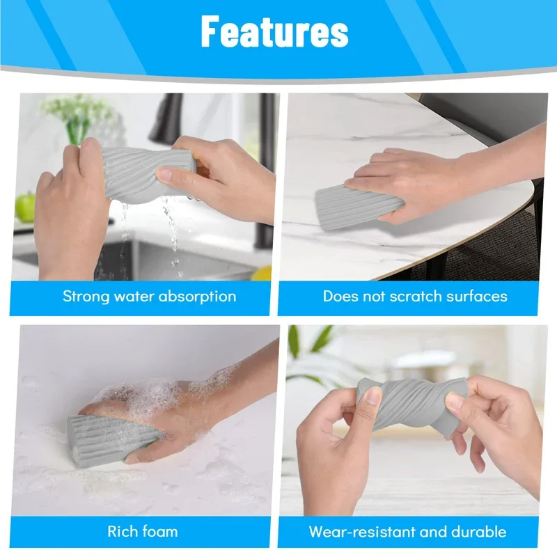 4PCS Magical Dust Cleaning Sponges Damp Clean Duster Sponge Cleaning Sponge for Cleaning Blinds Baseboards and Vents Reusable