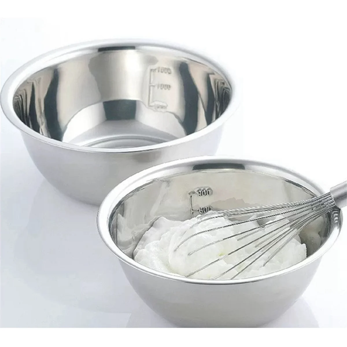 Stainless Steel Mixing Bowl Set Multipurpose Soup Basin 5 Sizes Space Saving Nesting Bowls Set-T33C