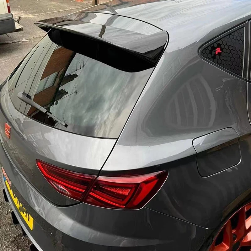 For Seat Leon Mk3 5F 2012-2020 5Door Car Rear Trunk Roof Spoiler Wing Gloss Black Rear Boot Lip Spoiler Cap Car Tail Wing Trim