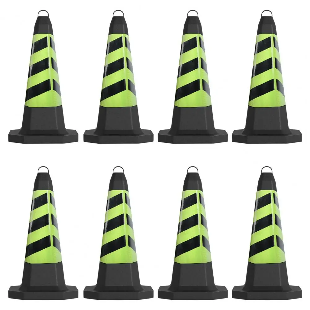 

8 Pcs Traffic Safety Cone, 28" Green Road Parking Cone with Reflective Strips, PVC Traffic Cone for Parking, Caution
