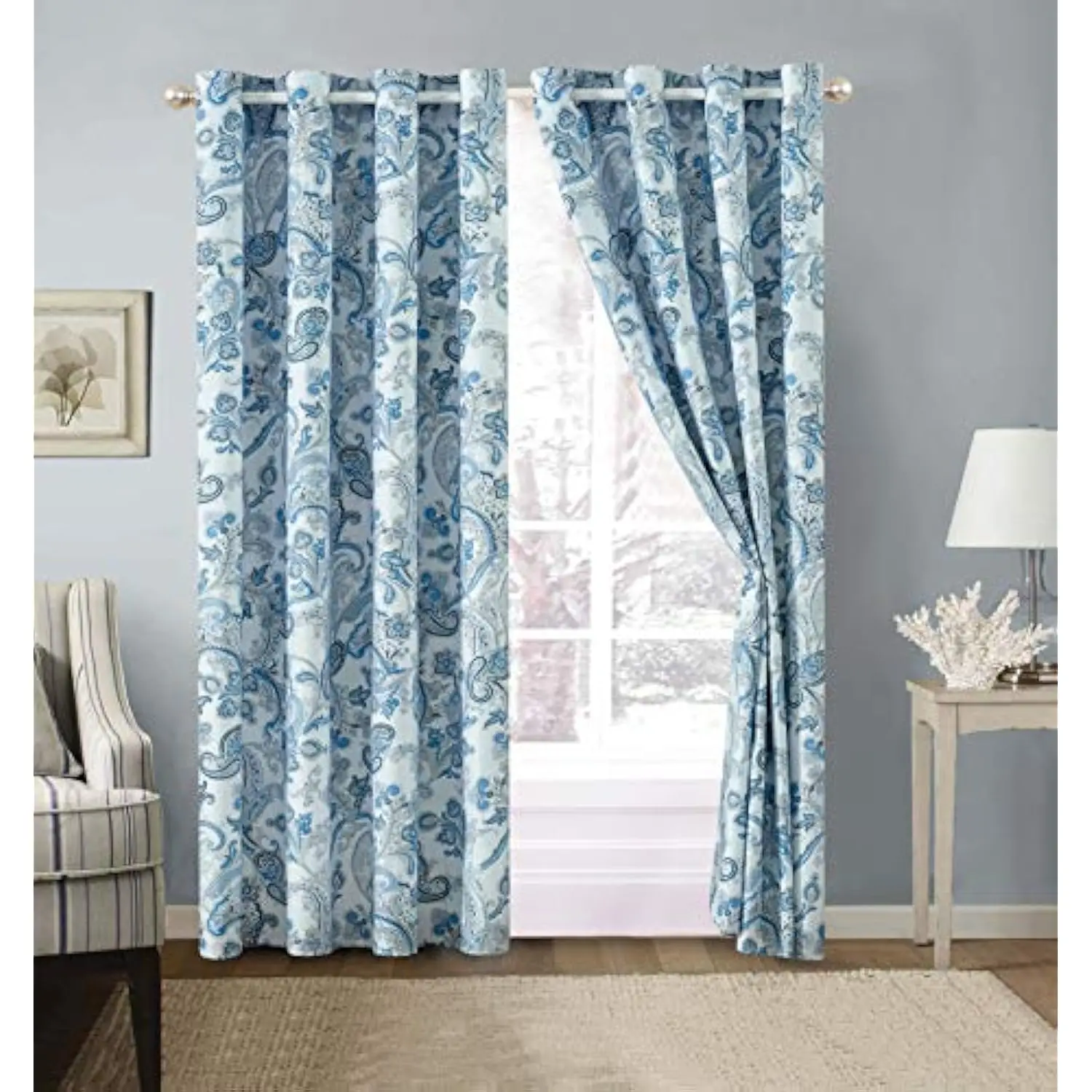 3-Piece Oversize (115 X 95) Fine Printed Prewashed All-Season Quilt Set Reversible Bedspread Coverlet King Size Bed Cover (Grey