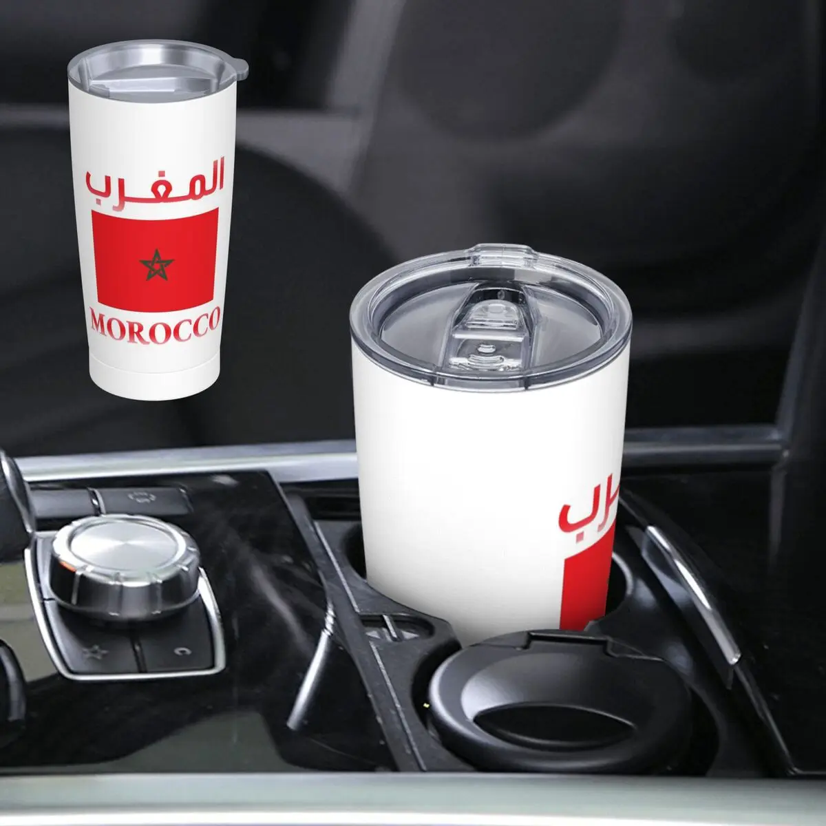 Moroccan Passport Kingdom Of Morocco Stainless Steel Tumbler Vacuum Insulated Mug Thermal Cold Bottle Straws With Lid 20oz