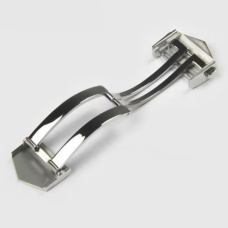 18mm 20mm Stainless Steel Solid Folding Buckle For TAG Heuer Metal Strap Buckle Silicone Leather Double Button Clasp Accessories