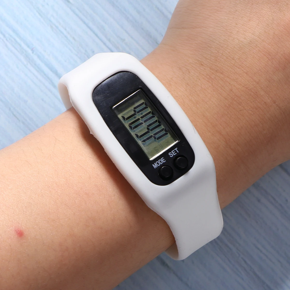Smart Sports Watch Pedometer Step Counter White Wristb Detachable Eco Friendly Outdoor Fitness Hiking Walking Camping Durable