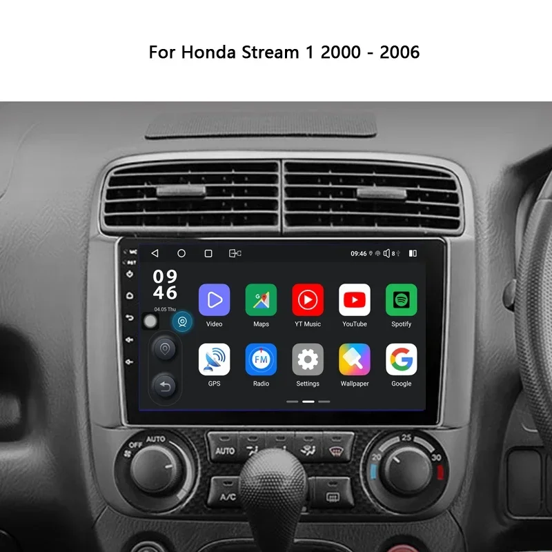 Idoing 9“ Car Stereo Android Radio Multimedia Video Player For Honda Stream 1 2000-2006 Navigation GPS Audio Head Unit No 2din