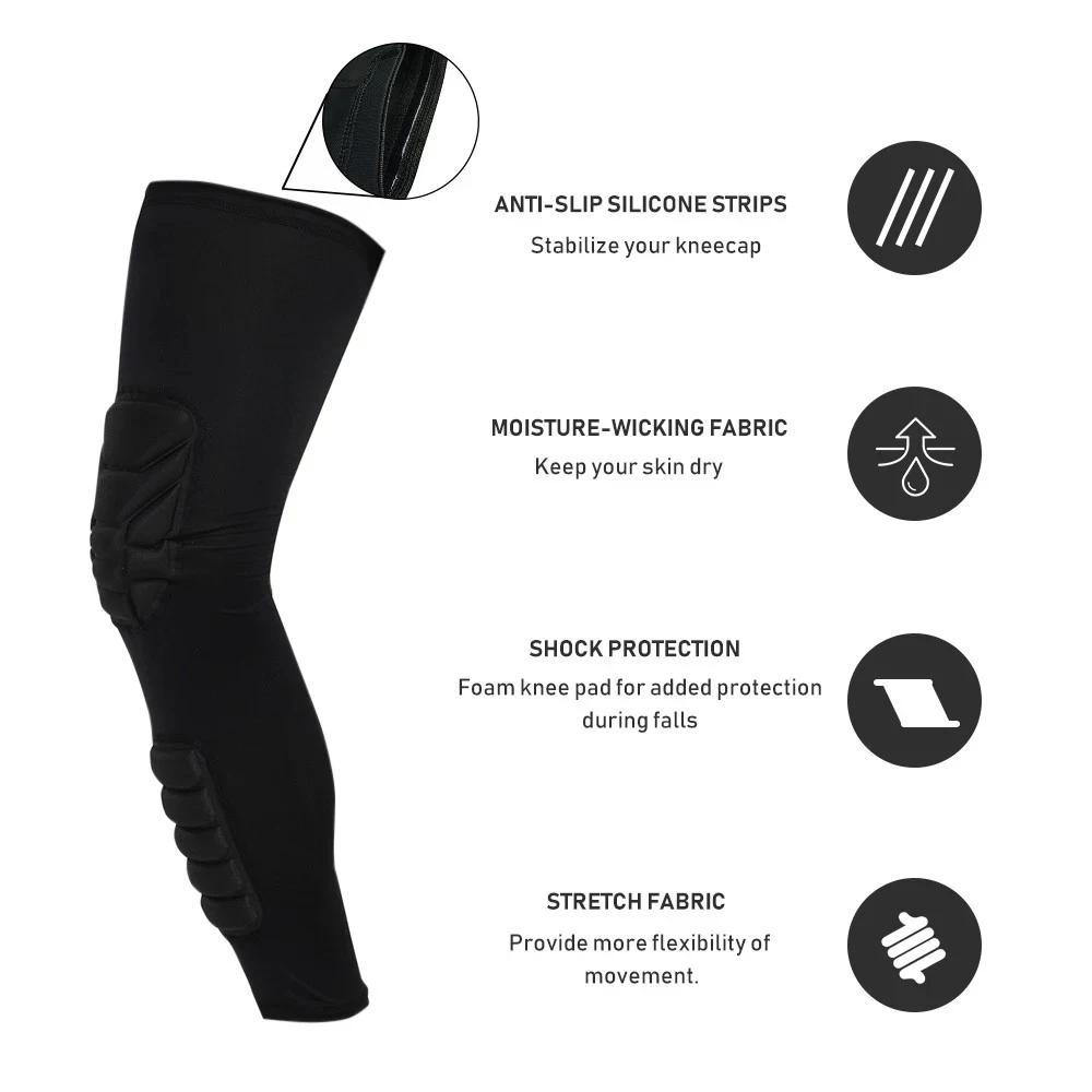 1Pcs Honeycomb Knee Compression Sleeves Basketball Knee Pad Leg Sleeve Sports Adult Knee Brace Support Leg Sleeve Knee Protector