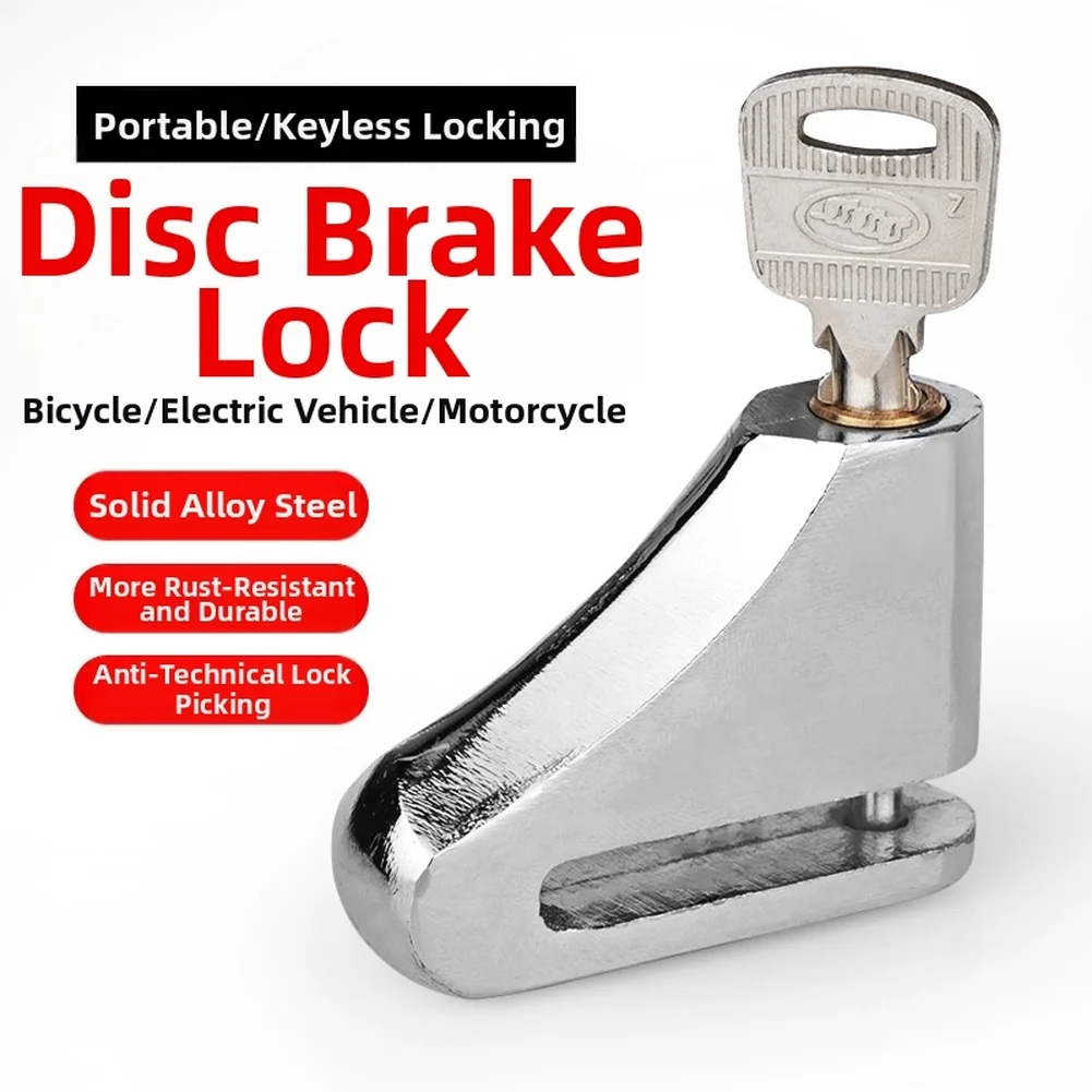 Aluminum Alloy Disc Brake Lock for Bicycle Motorcycle and E-Bike Security with Compact Dimensions and Rust Resistance