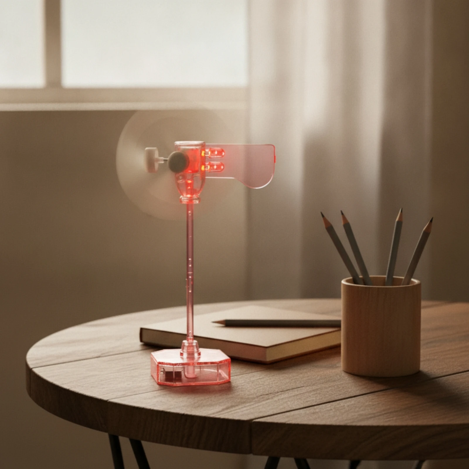 Wind Turbine Model with LEDs Transparent Desktop Wind Turbine Model Desk Decor Clear Lightweight for Hobbyists, Classroom