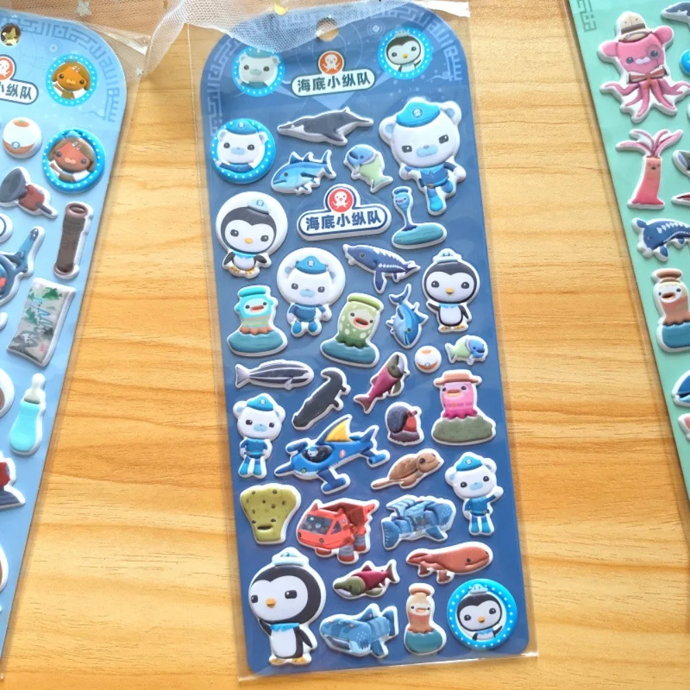 ملصقات فقاعات إسفنجية EVA مكونة من 4 قطع للأطفال من Octonauts (أنماط متعددة) - ديكور لحسابات اليد والمذكرات وزجاجات المياه