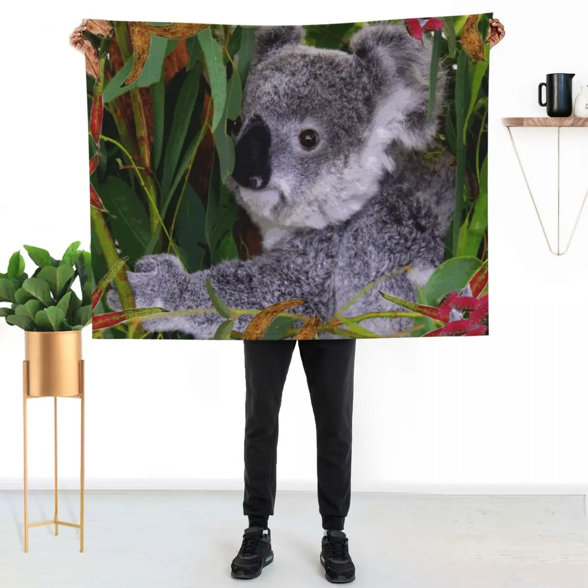 AUSTRALIAN KOALA, BIOPHILIC ART Throw Blanket Furrys Custom Fashion Sofas Single Cute Luxury Thicken Blankets