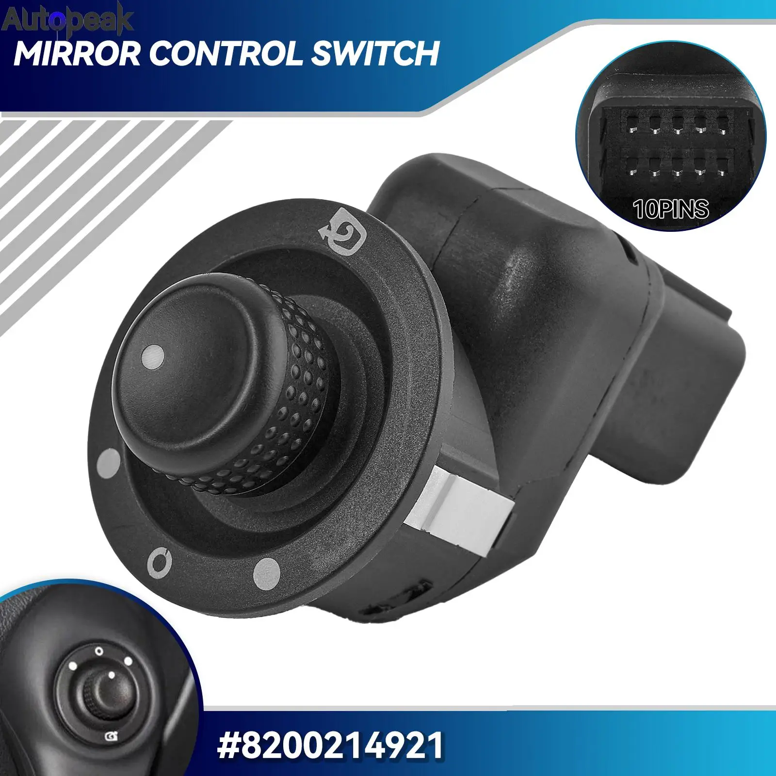 

8200214921 8200676529 Electric Wing Side Mirror Knob Control Switch Button With Folding For Renault Captur Clio MK4 Modus Captur