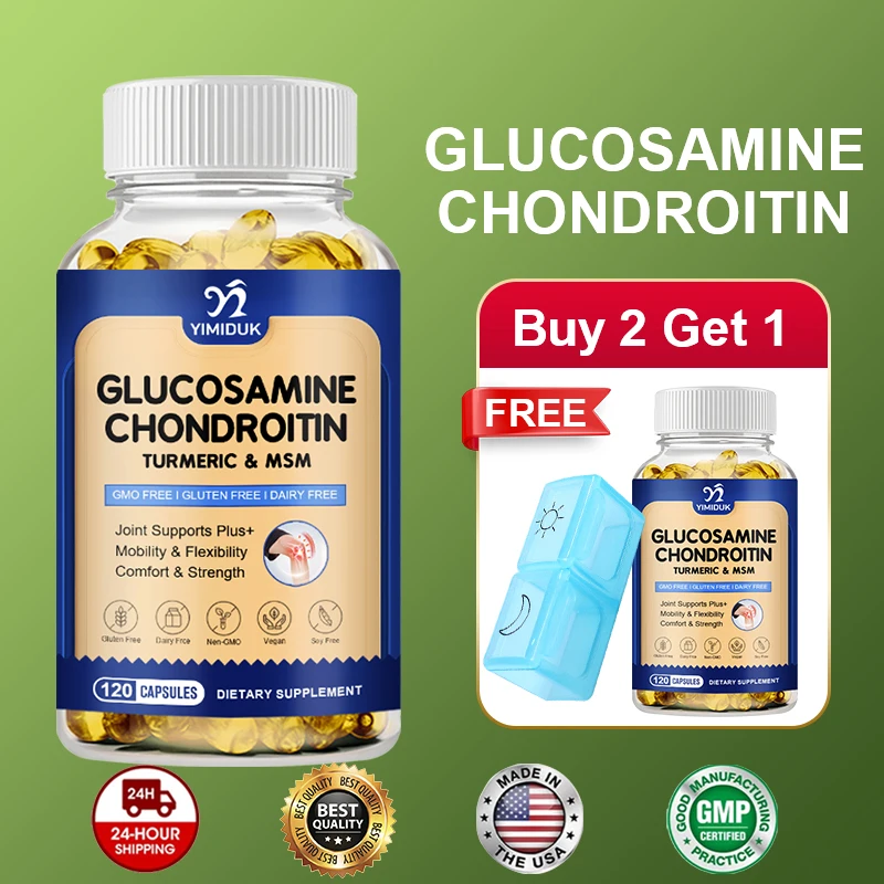 YIMIDUK Glucosamine Chondroitin MSM Capsules, Supports Joint Health, Mobility, Flexibility, Lubrication & Reduced Oxidant Stress