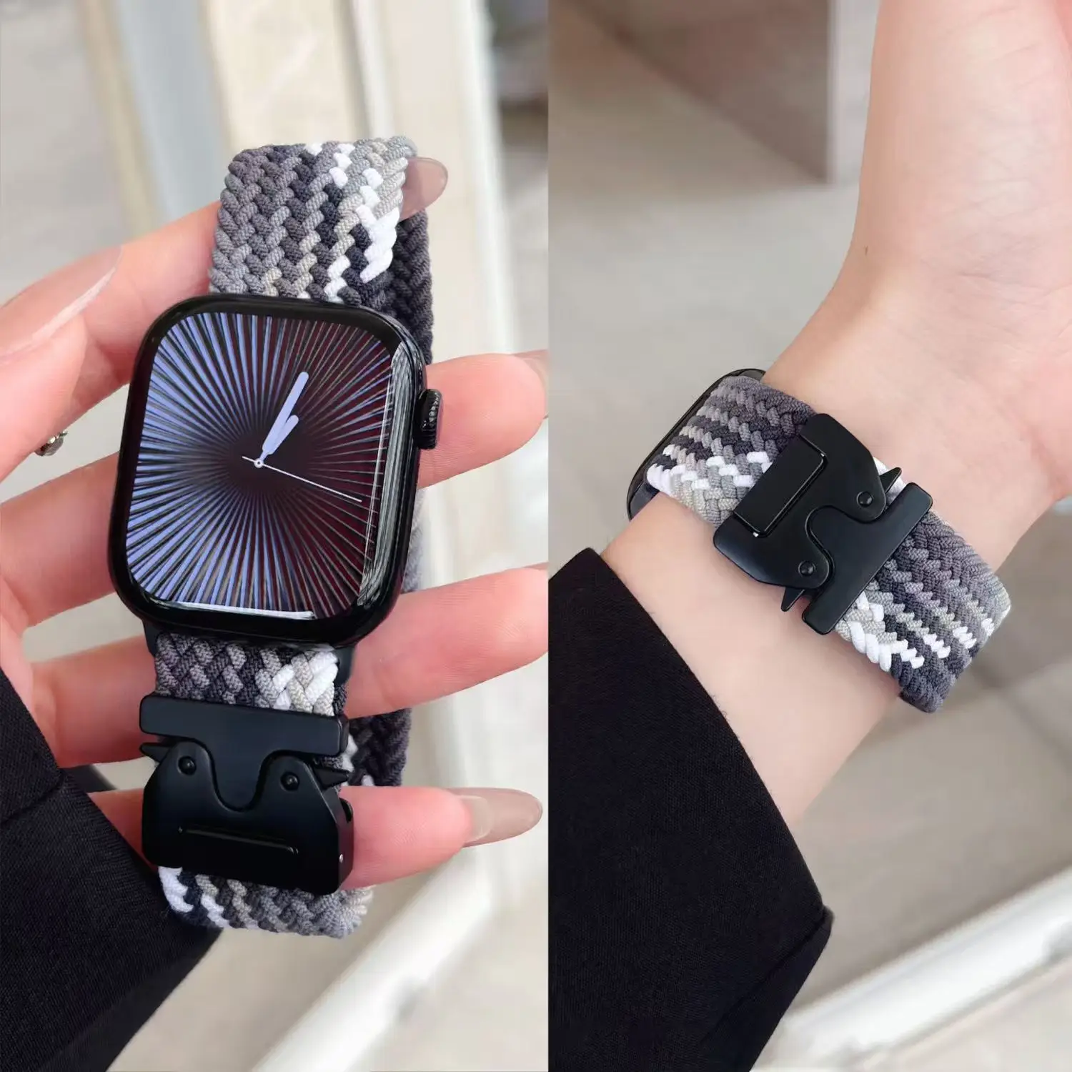 Bracelet tressé en Parachute pour Apple watch Ultra 3/2, 49mm 45mm 42 46mm 41mm 40-44mm, iWatch série 11 10 9 8 SE 5 6 7