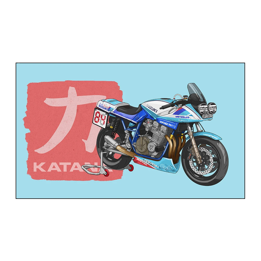 90x150cm 3X5FT Suzukis Motorcycle Racing Flag Polyester Printed Banner For Decor