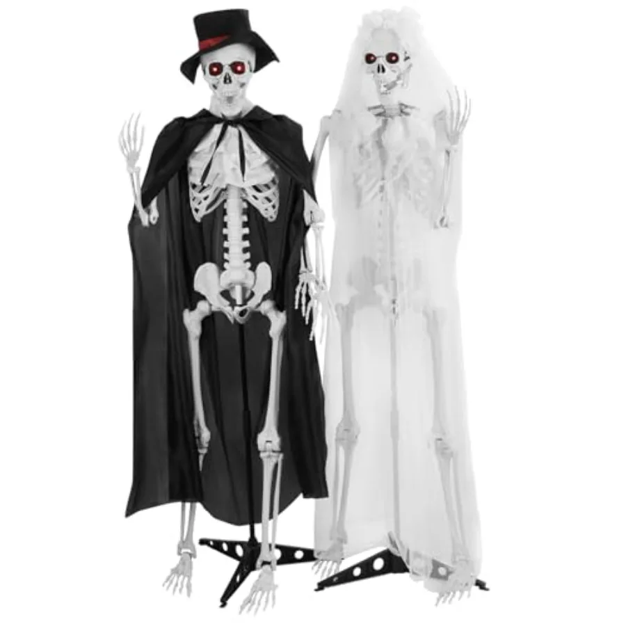 Halloween decoration: life size full body bones posable skeleton, simulated plastic material, white color, movable joints for r