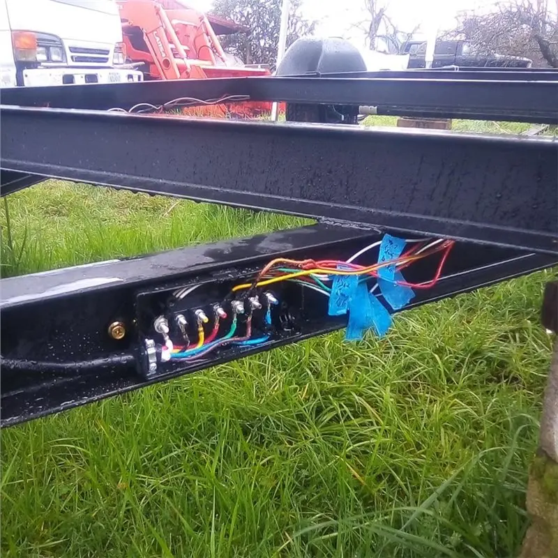 8FT Trailer Wiring Harness Kit With 7 Way Trailer Cord And 7 Gang Junction Box Kit, Breakaway Switch And Plug Holder-N30R