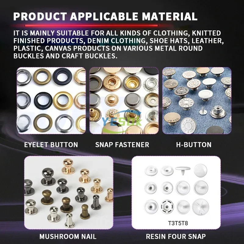 완전 자동 단추 기계 전기 대형 단추 재봉틀 4 대 1 단추 가스 눈 단추 펀칭 기계