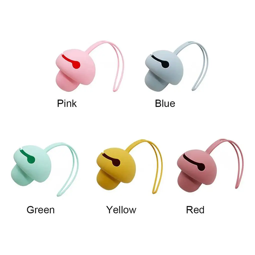 Baby Silicone Pacifier Holder Case Portable Dust-proof Teether Storage Box Pocket with Hanging Strap Travelling Shopping Camping