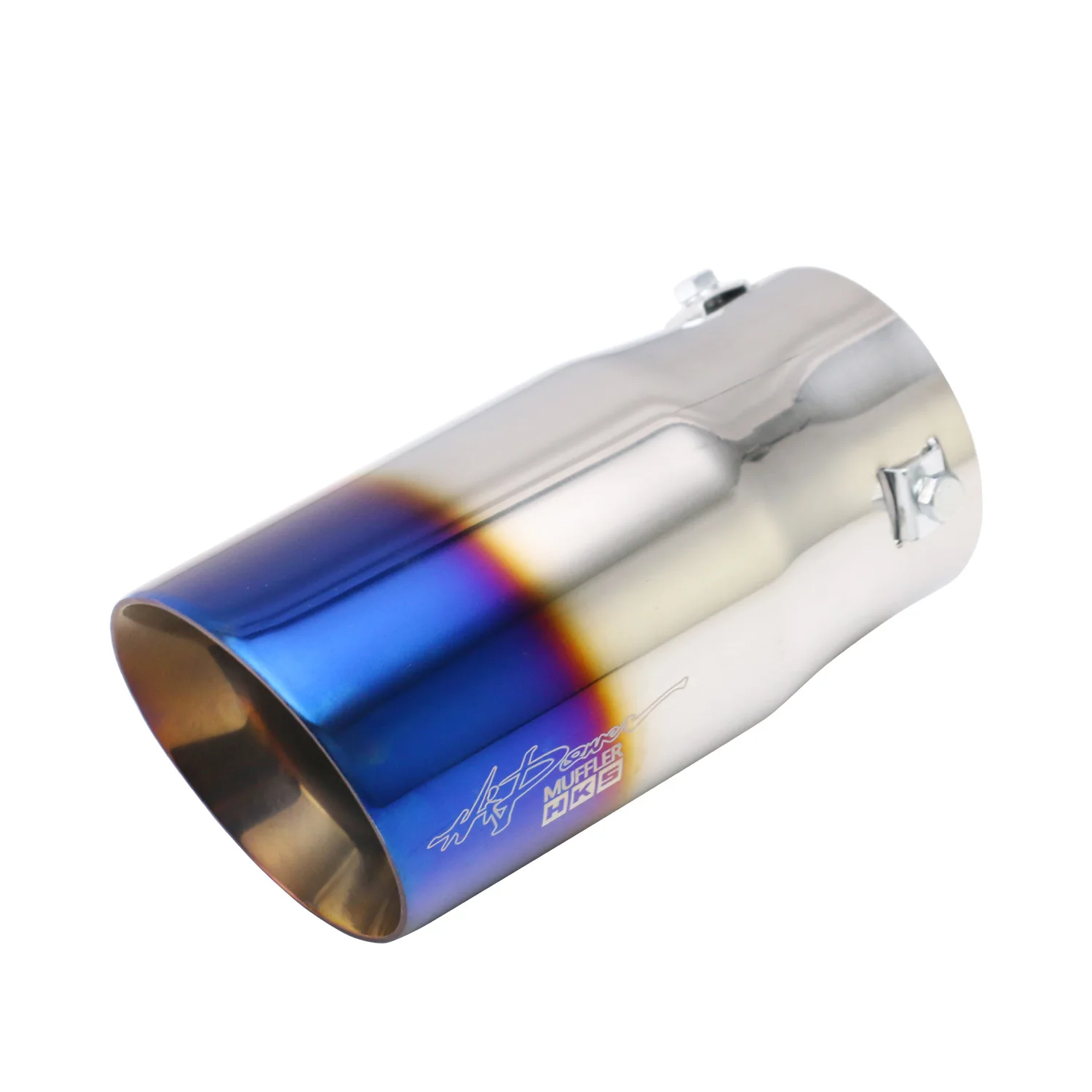 Universal Car 76mm Inlet Single Exhaust Tip 89mm 102mm Burnt Blue Outlet Muffler Tail Pipe Fast Shipping