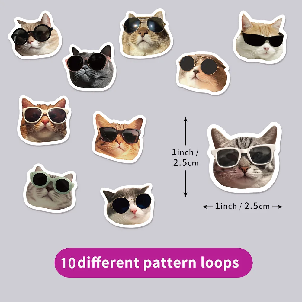 500PCS Creative Pure Ink Cat Stealing Creative Graffiti Stickers DIY Luggage Speaker Skateboard Small Pattern Waterproof Sticker