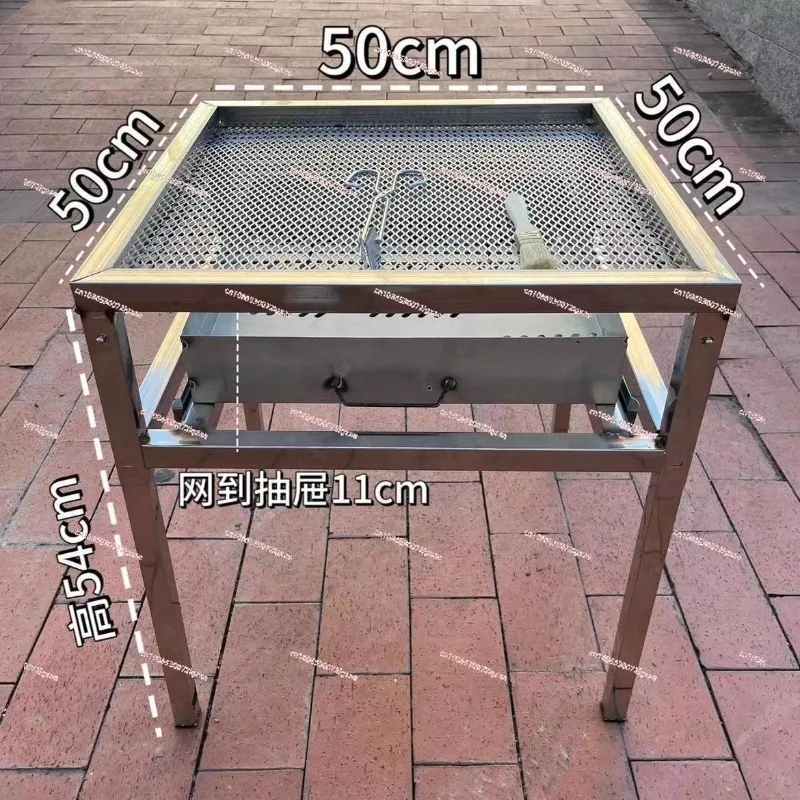 

Thickened Double Grill MeshTable Adjustable Portable Outdoor Bold Foldable Mesh