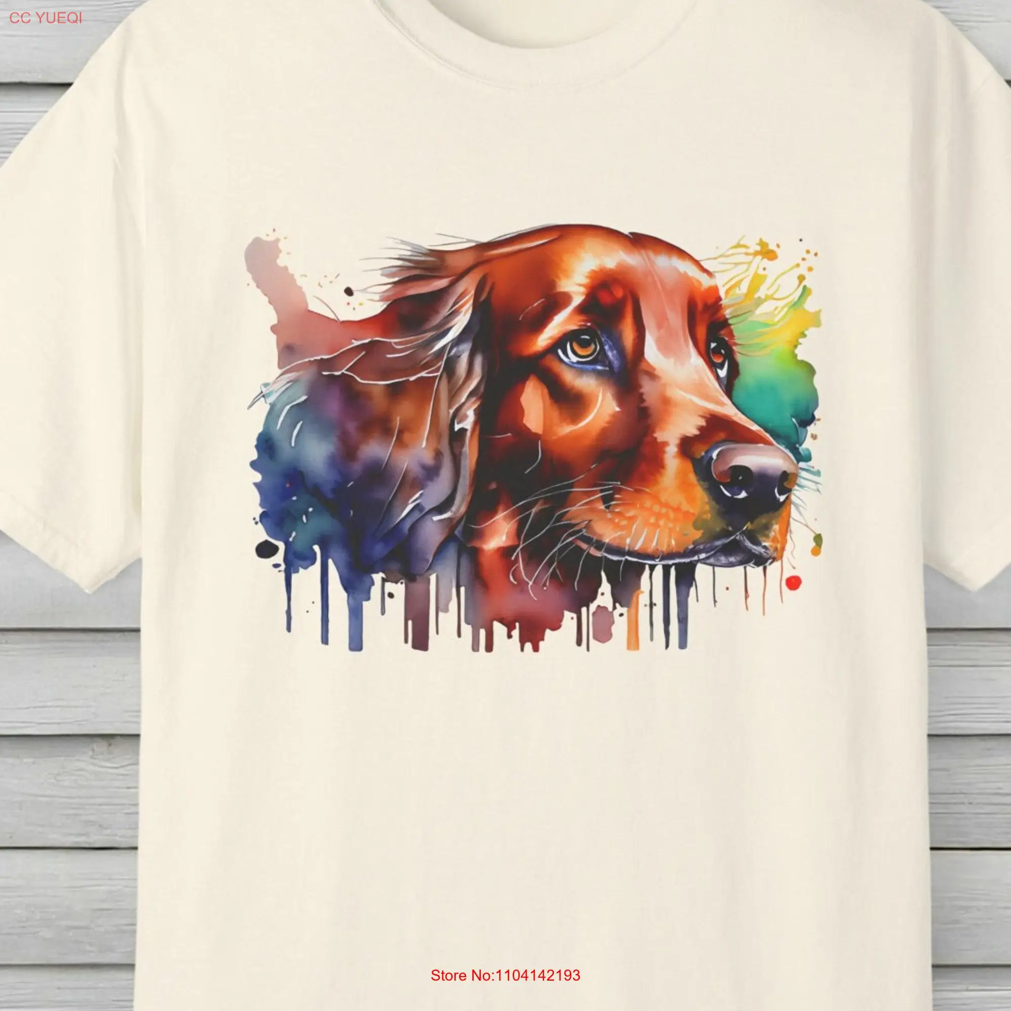 Irish Red Setter Garment Dyed T shirt Dog Lover long or short sleeves