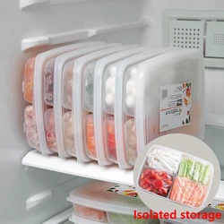 Refrigerator 4 Grids Food Storage Box Container Fruit Vegetable Freezer Organizers Salad Seal Fresh Box Kitchen Accessories