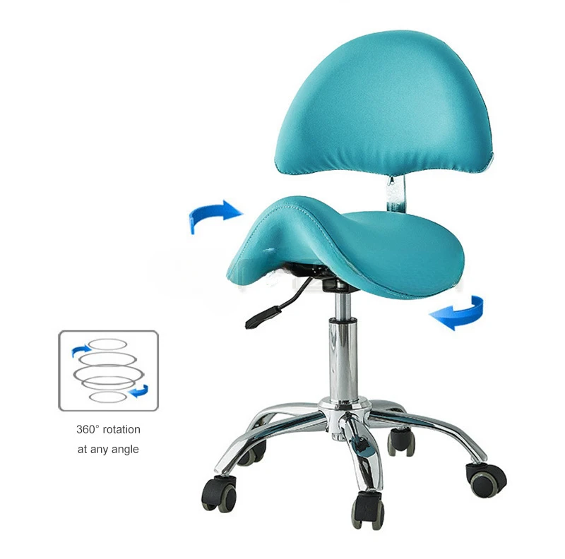 985 Comfortable Adjustable Saddle Stool Seat Ergonomic Medical Office Chair Cosmetic technician dentist Rolling Swivel Chair