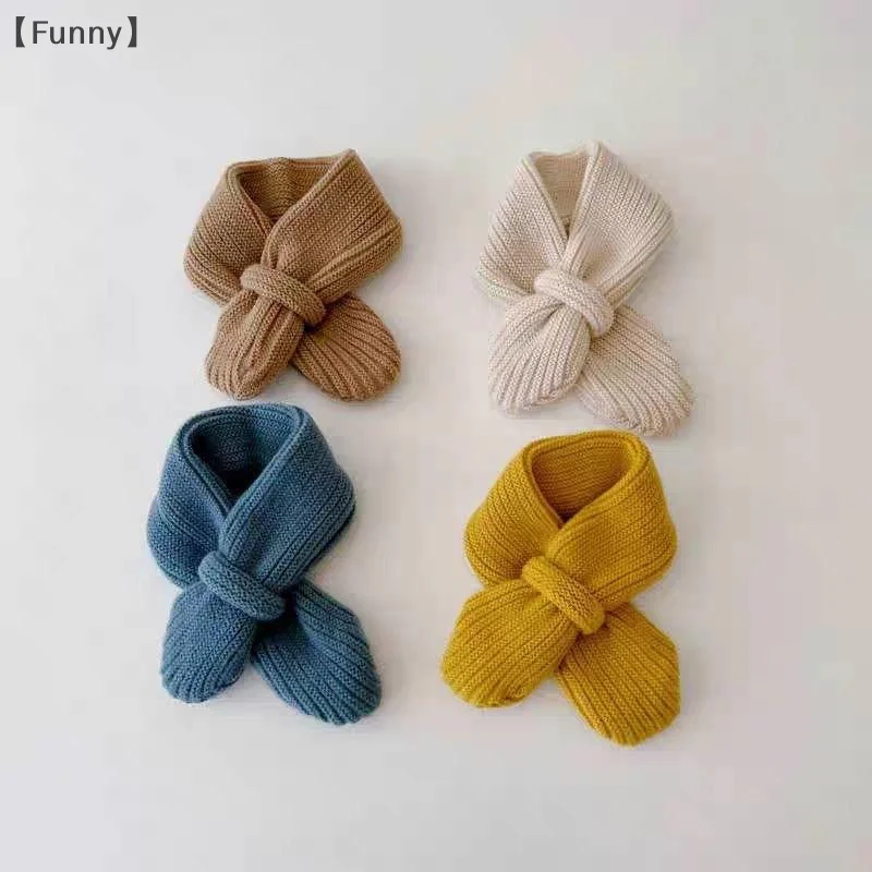 [مضحك] وشاح أطفال محبوك ناعم شتاء دافئ الرضع طفل الرقبة الدافئة الأطفال الصبي الأوشحة مريلة الطفل بلون منديل